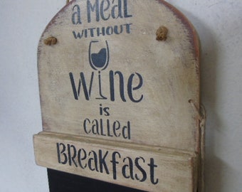 Wood chalk board blackboard notice shabby vintage chic kitchen cafe