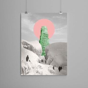 Collage Art Print – ‘Sunday Service’ -  retro art, vintage art, home decor, wall art, gift idea, psychedelic art, surreal art, poster