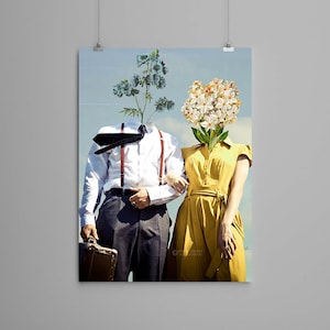 Collage Art Print - &quot;Love In The Open Air&quot; -  retro art, vintage art, home decor, wall art, gift idea, psychedelic art, surreal art, poster