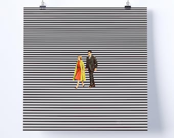 コラージュアートプリント - 「Scream Loud」 - レトロアート、ヴィンテージアート、ホームデコレーション、ウォールアート、ギフトアイデア、サイケデリックアート、シュールアート、ポスター、SF