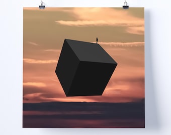 Impresión de arte collage: "De pie sobre una promesa vacía": arte retro, arte vintage, decoración del hogar, arte mural, idea de regalo, arte psicodélico, arte surrealista