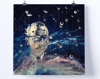Collage Kunstdruck - 'Suche' - Retro Kunst, Vintage Kunst, Wohndeko, Wandkunst, Geschenkidee, psychedelische Kunst, surreale Kunst, Poster, Wissenschaft