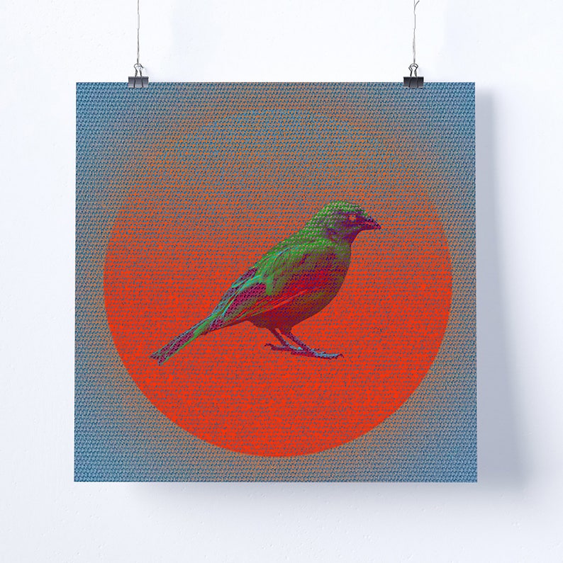 retro art gift idea Collage Art Print bird Going Nowhere psychedelic art home decor vintage art surreal art poster wall art