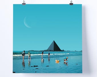 Impresión de collage: «Cumpliendo nuestros sueños»: arte retro, arte vintage, impresión, arte mural, idea de regalo, arte psicodélico, arte surrealista, póster