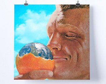 コラージュアートプリント - 「Ripe」 - レトロアート、ヴィンテージアート、ホームデコレーション、ウォールアート、ギフトアイデア、サイケデリックアート、シュールアート、ポスター、ハンドメイドアート