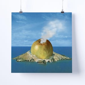 Stampa artistica collage – "Vulcano di mele" - arte retrò, arte vintage, stampa, arte murale, idea regalo, arte psichedelica, arte surreale, poster, mela