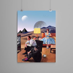 Collage Art Print – ‘Baseball’ -  retro art, vintage art, home decor, wall art, gift idea, psychedelic art, surreal art, poster, modern