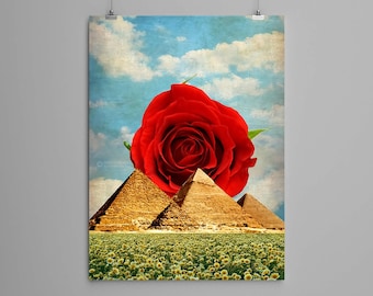 Impresión de arte collage: "El Nuevo Mundo": arte retro, arte vintage, decoración del hogar, arte de pared, idea de regalo, arte psicodélico, arte surrealista, póster