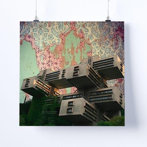Collage Art Print - &quot;Siberian Digs&quot; -  retro art, vintage art, home decor, wall art, gift idea, psychedelic art, surreal art, poster, sky
