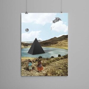 Collage Art Print – ‘Highway To Yesterday’ -  retro art, vintage art, home decor, wall art, gift idea, psychedelic art, surreal art, poster