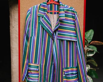 100% Handmade Women's Long Blazer/Coat - Organic Cotton and Silk Caftan/Long Jacket