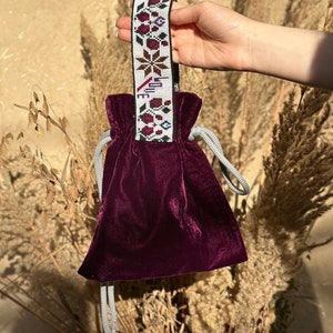 Sac 100 % fait main - Pochette en velours bordeaux - Sac Omiyage - Sac bundle