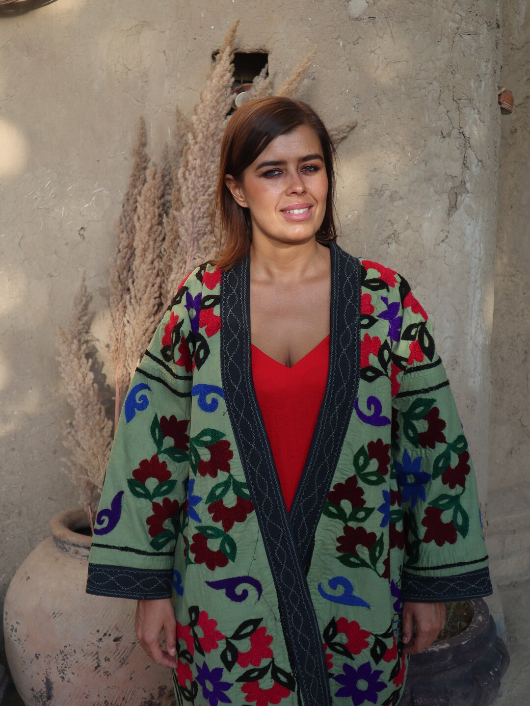 100% Handmade Uzbek Chapan Vintage Silk Suzani Embroidery Rope - Etsy