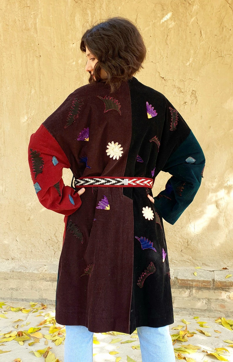 Luxury handmade coat, suzane coat, woman handcrafted jacket, velvet coat, unique art work image 5