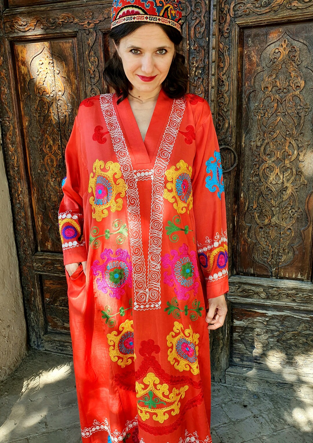 Design Dress Tradition Uzbek Dress Silk Dress Hand Made - Etsy