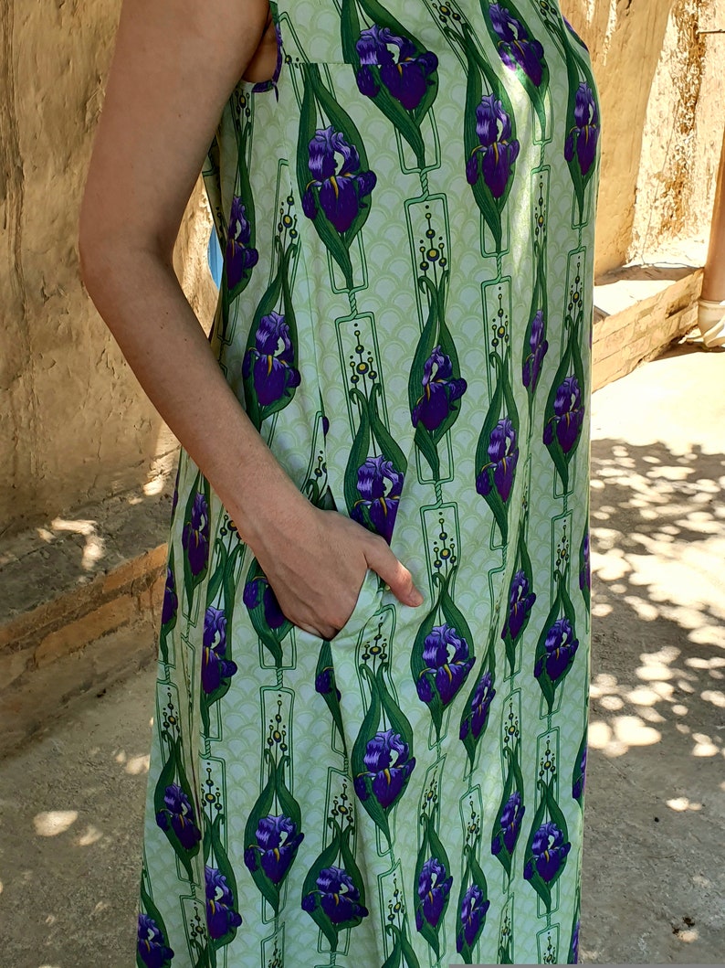 womandress cotton dress uzbek dress disaighn dress hand crafted patern of floral summer dress Floral dress