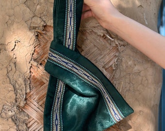100% Handmade Bag – Velvet Brown Clutch – Omiyage Bag – Bundle Bag