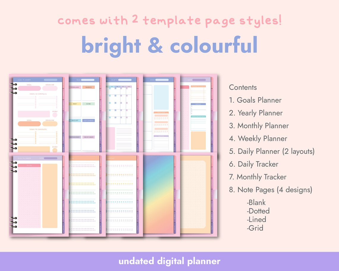 undated digital planner goodnotes undated digital planner goodnotes
