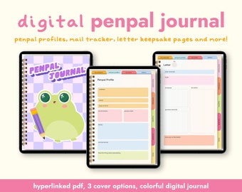 Cute Digital Penpal Journal with Colorful Design Goodnotes Journal for Penpal Letter Planner for Snail Mail Tracker