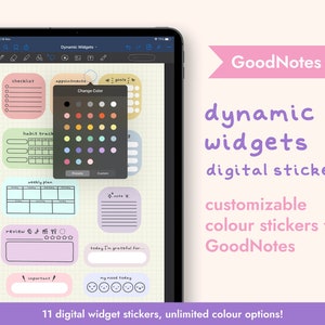 Goodnotes Stickers with Customizable Colour Digital Stickers for Goodnotes Planner Color Changing Widgets