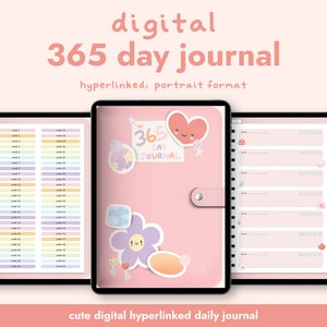 365 Tage Tagebuch Digital Journal für GoodNotes Tagebuch Hyperlinked Journal Cute