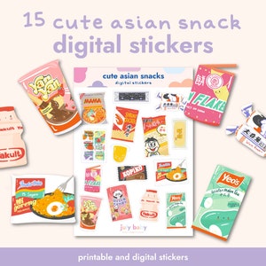 Digital Journal Stickers Asian Snack Goodnotes Stickers for Digital Planner Stickers Cute Food