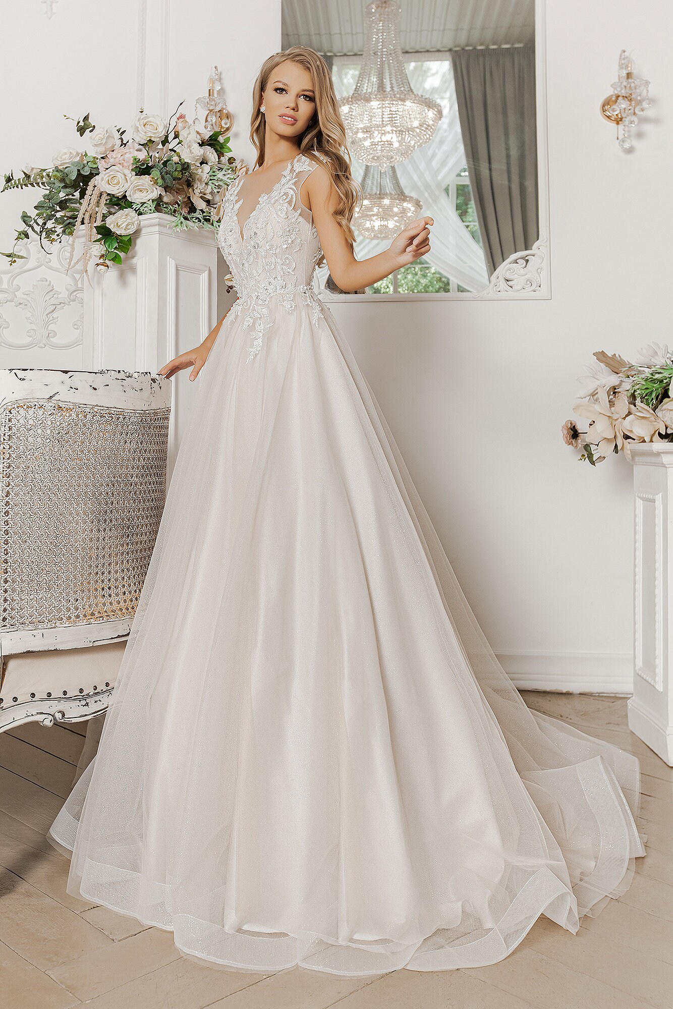 Unique tulle lace wedding Dress A-line wedding dress with | Etsy