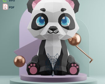 Baby Panda Papercraft Template- Adorable Jungle Cub Craft template