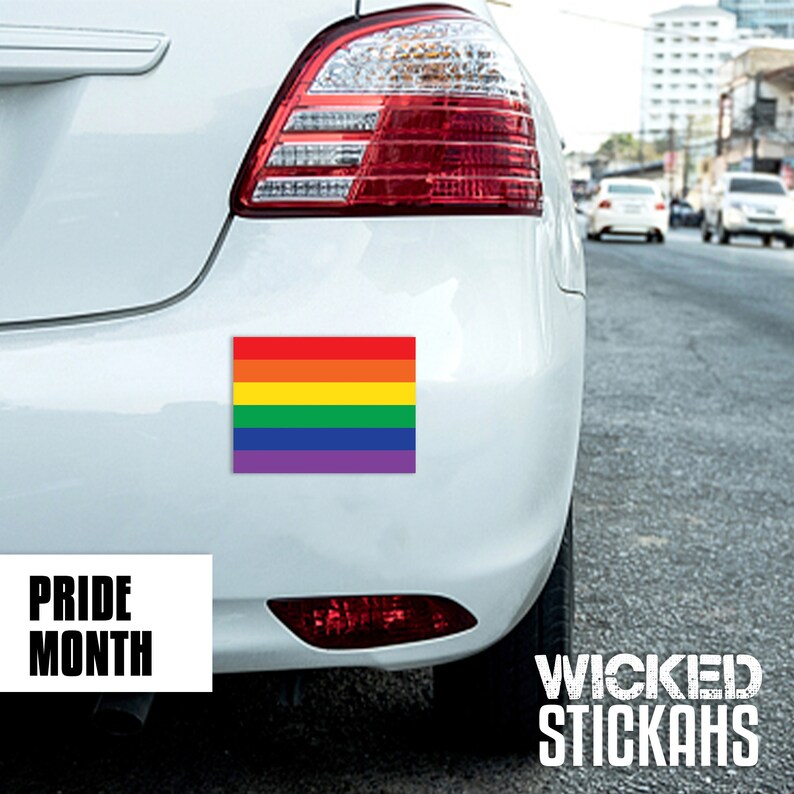 Pride Bumper Sticker Pride Car Window Sticker Rainbow Etsy
