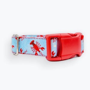 Lobster Dog Collar 1” | Fabric Collar | Summer Dog Collar | Coastal Dog