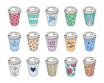 pic Coffee Food Drawings Cute cute coffee clipart etsy