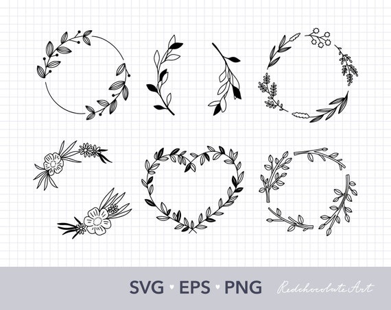 Download Floral Wreath Svg Bundle Floral Frame Svg Files For Cricut Etsy