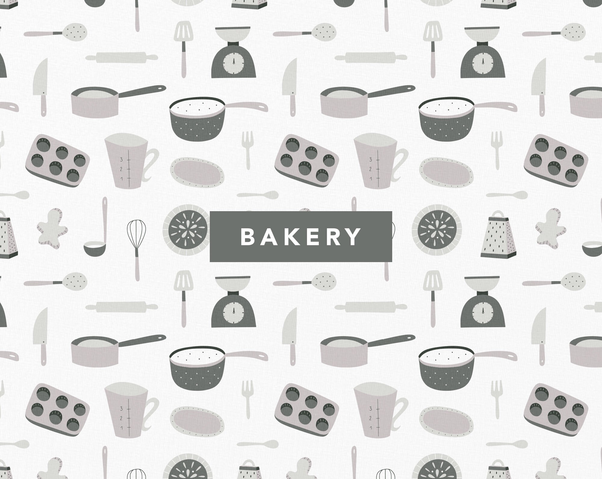 Bakery Digital Paper Baking Seamless Pattern Kitchen Clipart - Etsy