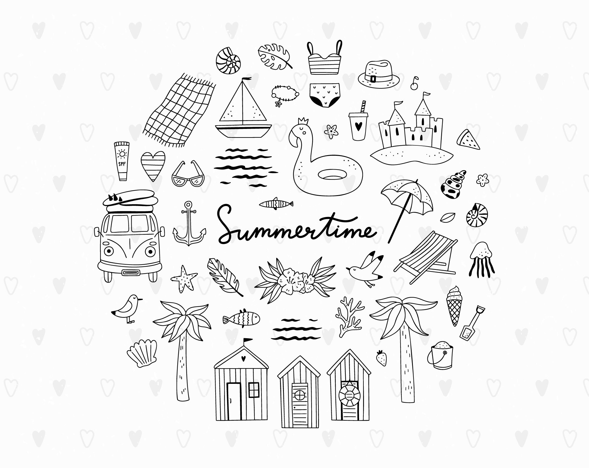 Sommer svg Clipart, Strand svg, Sommer png, Reisen svg, Summertime svg ...