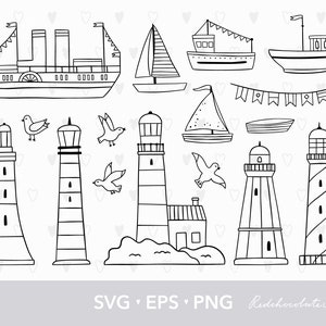 Nautical svg, Boat svg, Lighthouse svg, Travel svg files, Nautical clip art, Sea png graphics