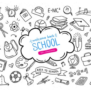 Back to school clipart, School cute clipart Png files, Teacher clipart Commercial use