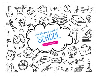 Tillbaka till skolan clipart, Söt skolclipart Png-filer, Lärare clipart Kommersiellt bruk