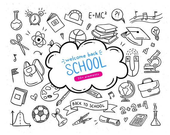 Back To School Clipart School Cute Clipart Png Files Teacher Etsy