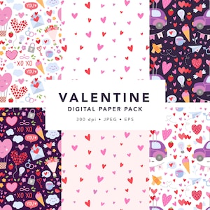 Valentinstag Digitales Papier, Valentinstag digitale Hintergrund, Valentinstag digitales Papier Pack, Herz digitales Papier