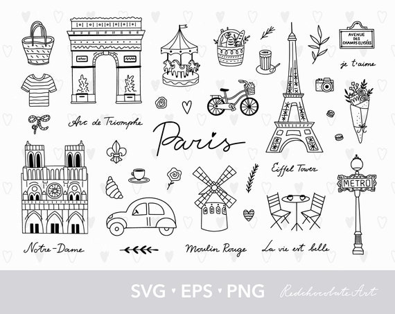 Paris svg, Eiffel tower svg, Paris clipart, Paris png, France svg Travel clipart