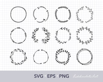 Floral Wreath SVG, Laurel Frame Clipart, Floral frame SVG