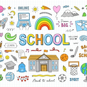 Schule Clipart, Schule Clipart, Lehrer Clipart, Schule doodles, Schule png