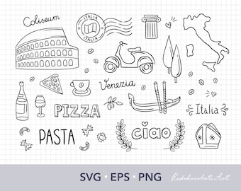 Italy svg files, Travel clipart, Italy clipart Png files, Svg bundle, Italy svg files for cricut, Italy digital illustration