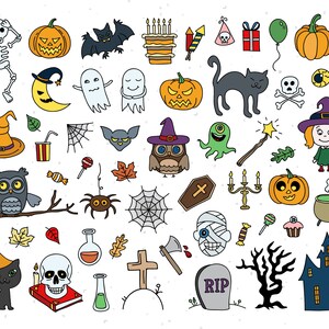 Halloween clipart, Halloween-grafik Png-filer, Häxclipart, Halloween-clipart, Höstclipart Kommersiellt bruk bild 2