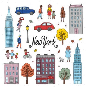 New York clipart, New York png clipart, Travel clipart, New York City travel clip art
