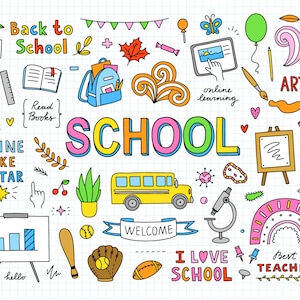School clipart, School bus clipart, Back to school clipart school doodles Png teacher clipart
