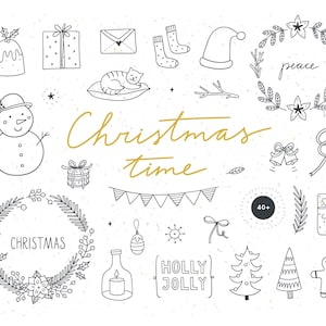 Weihnachts-Doodles, Weihnachten Clipart, Weihnachten Clipart, Winter Doodles, Weihnachtsgrafik
