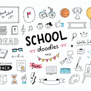 School doodle clipart, School clipart, Teacher clipart, Back to school clipart, School icon png