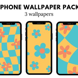 Retro Groovy iPhone Wallpaper, Indie iPhone Wallpaper, Retro Aesthetic Wallpaper, Groovy Retro Aesthetic Wallpaper (DIGITAL DOWNLOAD) 3 PCS