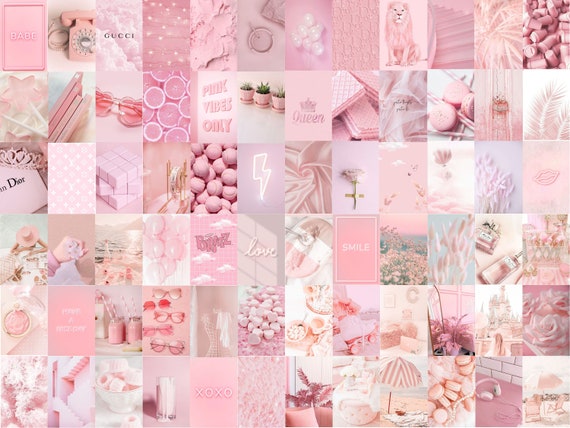 100 Blush Pink Collage Kit, Pastel Pink Wall Collage, Pink Aesthetic Wall  Prints, Blush Pink Photo Collage Prints digital Download 